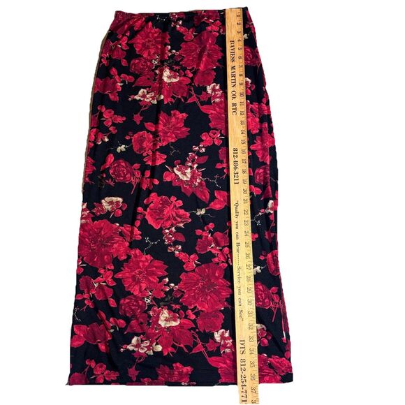 Jaclyn Smith Classic Vintage Y2K Floral Red/Black  Maxi Skirt Size S Whimsigoth - Picture 8 of 10